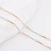 14K Gold Filled/S925 Silver Two Tone Link and Bar Chain for DIY Permanent Jewelry Making Necklace Bracelet Findings Components