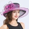 Summer Organza Hat Brim Shade Ladies European and American Style Fashion Decorative Hat Big Brim Hat