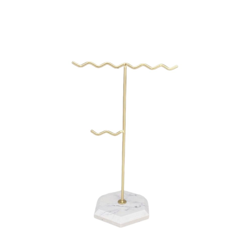 Wave-Shaped Top Metal Jewelry Organizer Decorative Modern Necklace Holder Creative Space Saving Jewelry Display Stand Gifts