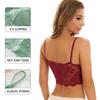 Women Lace Bras Top Embroidery Floral Halter Bra Push Up Casual Strappy Bustier Camisole Vest Top