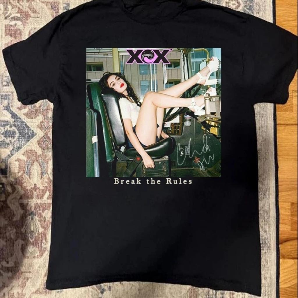 Charli XCX Break The Rules Унисекс Футболка Хлопок Короткий Рукав Печатная Футболка Мужской Летний Повседневный Топ Харадзюку Женская Одежда