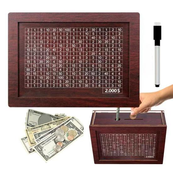 Деревянная копилка для детей, подарок, накопительная коробка, накопитель денег со счетчиком