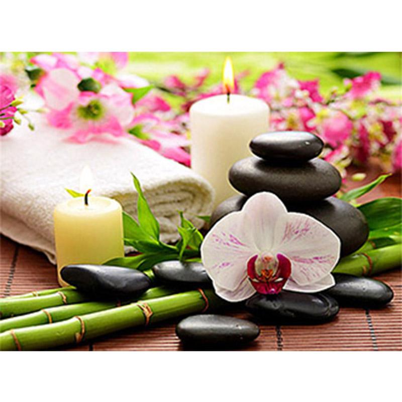 Цветок DIY 5D алмазная живопись полный круглый дрель Стразы Мозаика Орхидея Пейзаж Алмазная вышивка крестиком домашний декор