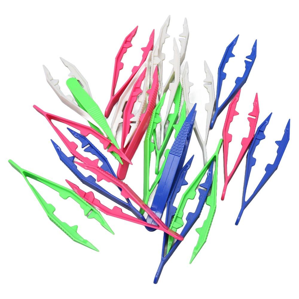 30pcs Plastic Bead Tweezers Slip Resistance Craft Tweezers Plastic Tweezers For Jewelry Making