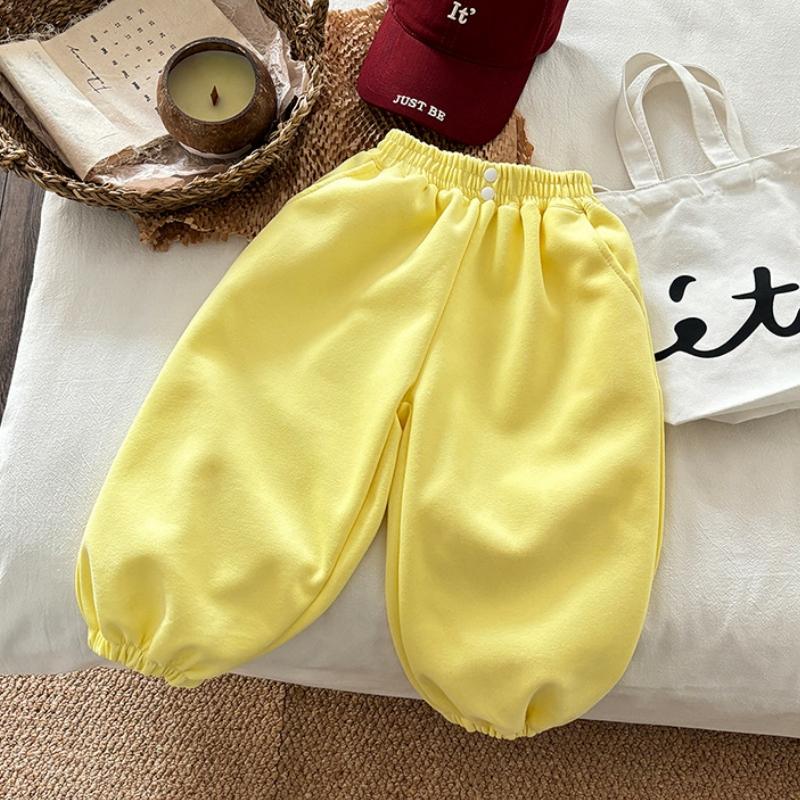 Solid Color All-match Boys Girls' Pants Spring Autumn Clothing Simple Fashion Kids Casual Trousers Loose Children Pants