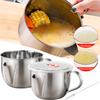 1000ML Stainless Steel Oil Filter Soup Pot Kitchen Grease Oiler Filter Strainer Bowl Large Capacity Storage Jug Cooking Tools