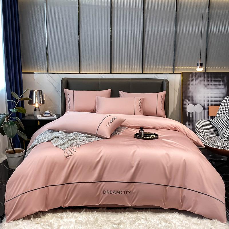 Легкий Люкс Класс А Материнский и Младенческий Хлопок Длинноволокнистый Хлопок Набор из Четырех Предметов Чистый Хлопок Вышитая Простыня Матрас Пододеяльник Постельное Белье