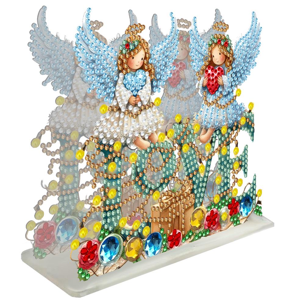 Double Sided Xmas Theme Diamond Painting Desktop Napkin Holder Acrylic Ornament Diamond Painting Desktop Napkin Rack Decoration