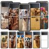 Жесткий чехол для телефона с рисунком животного Верблюда для Samsung Galaxy Z Flip 7 6 5 4 Черная крышка для Galaxy Z Flip 3 Складной корпус Fundas Capa Сумка