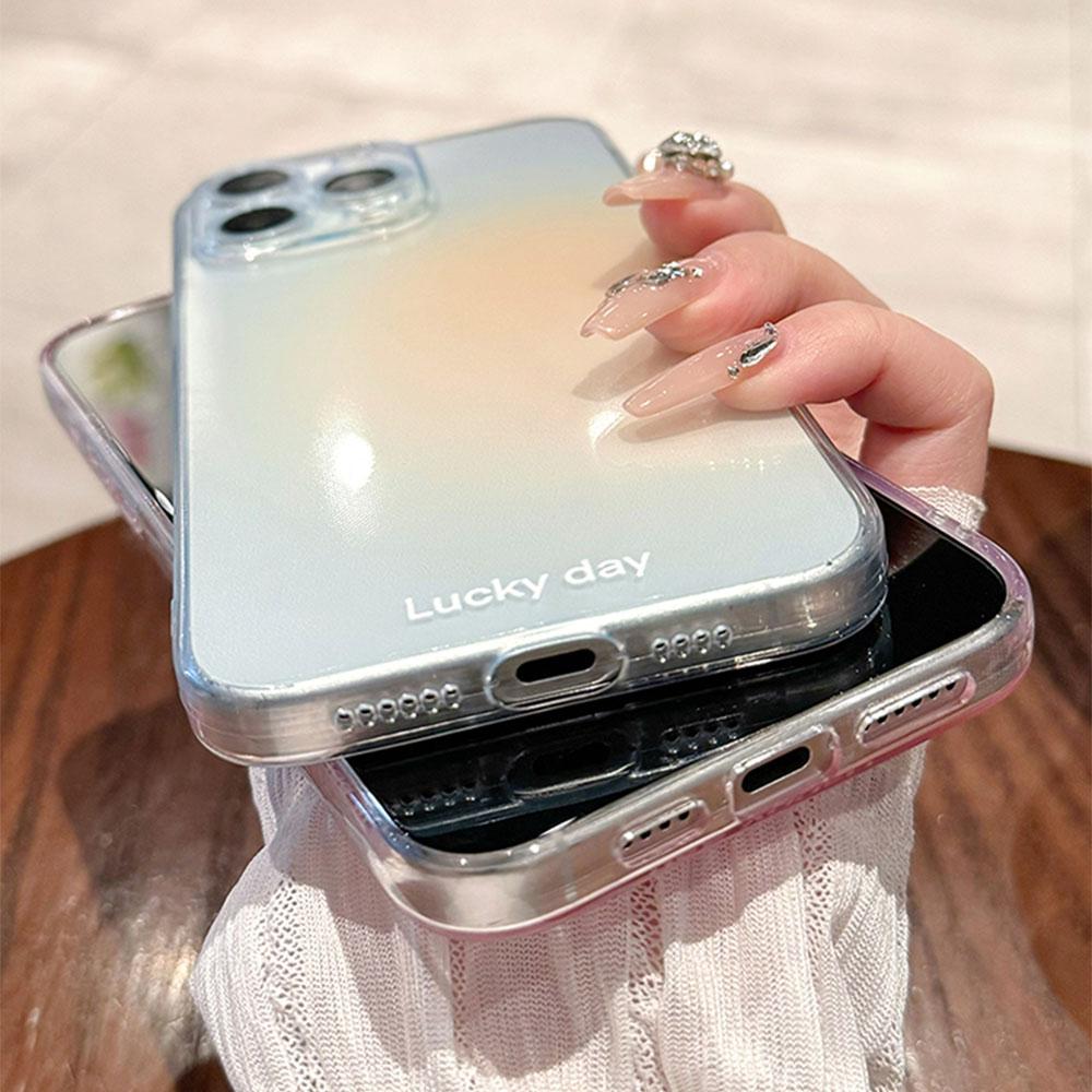 Роскошный прозрачный розовый пудровый силиконовый чехол для телефона iPhone 13 12 11 14 15 Pro Max XR X 16 Plus градиентный прозрачный мягкий чехол из ТПУ