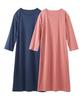 Nissen Домашний комплект Длинный Розовый Оранжевый Темный Размер 3L Топы для пижамы/домашней одежды, Платье за 3 секунды, 2 предмета (Смесь хлопка, Рукав), + Темно-синий,