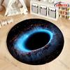 3D Cosmic Galaxy Black Hole Printed Round Rug, Children Playing Mat Living Room Bedroom Rug,Chair Carpet Computer Room Round Mat