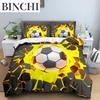 3D Football Duvet Cover Double Queen Full Bedding Set 23pcs Quilt Cover With Zipper Closure King Size Polyester Comforter Cover
