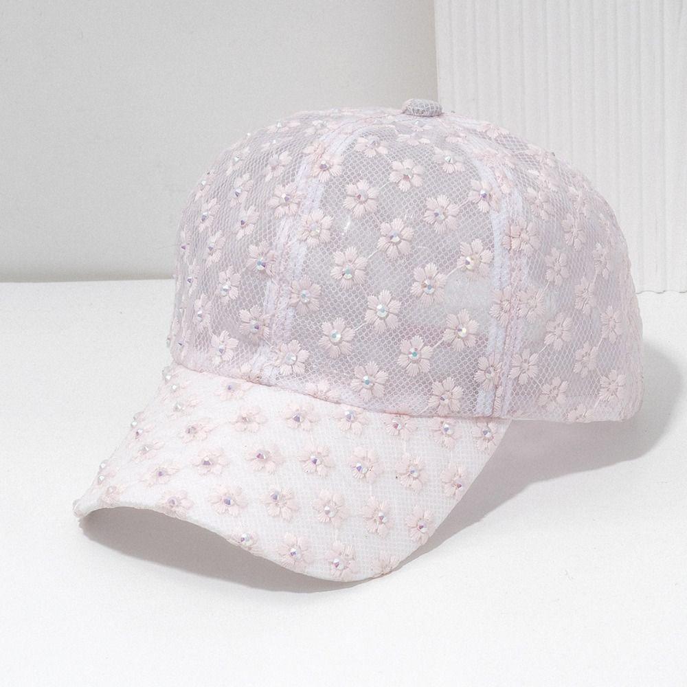 Lightweight Summer Baseball Cap Flower Embroidery Outdoor Sun Hat Female Fashion