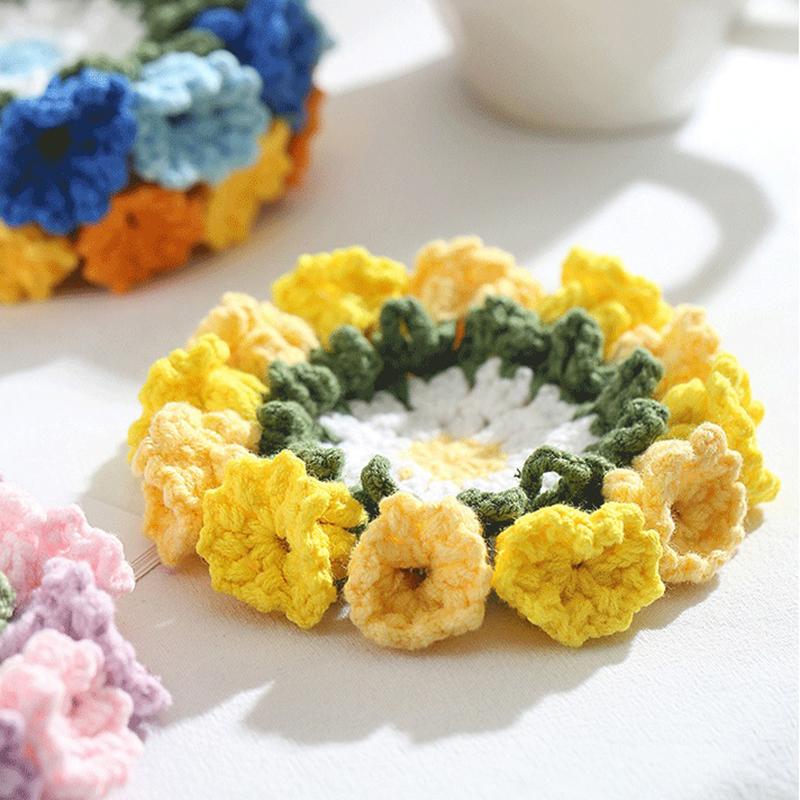 Вязаная подставка под чашку «Ландыш», вязаная подставка под цветок, вязаная салфетка под букет, подставка под чашку, коврик под кофейную кружку, подарок на День матери