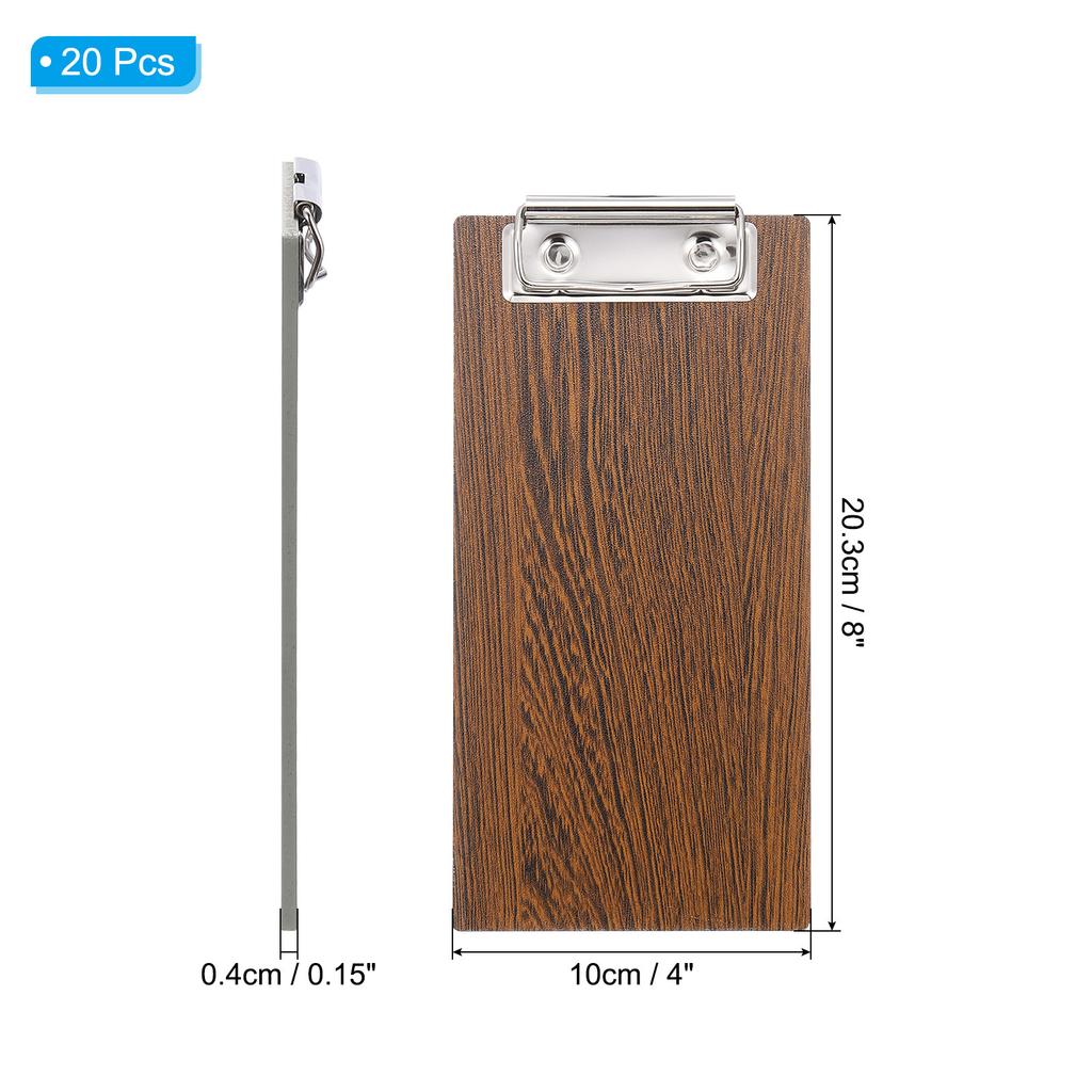 10/20Pcs Check Presenters for Restaurant Mini Clipboard Wood Check Holder Half Page Menu Holder for Restaurant Cafe Check Server