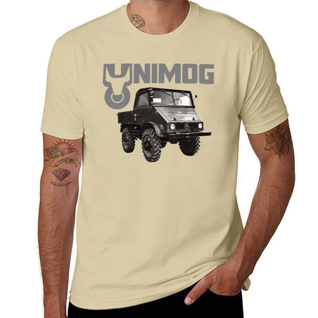 UNIMOG олдскул (на черном) Футболка винтажная одежда тяжеловесы Блузка Мужские футболки