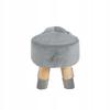 Children's elephant pouffe, gray and pink, wooden base, for a child's room