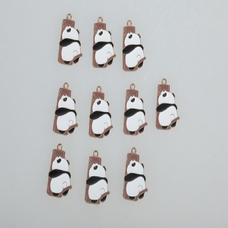 Set Of 10 Panda Charm Fashionable Accessories Cartoon Animal Pendant for Handmade Necklaces Bracelets Jewelry Supplies