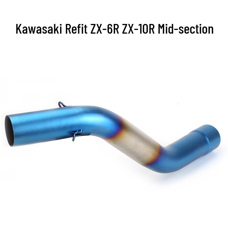 Средняя часть выхлопной системы из нержавеющей стали для ZX10R ZX6R: Простая установка, неразрушающая модификация выхлопной системы мотоцикла