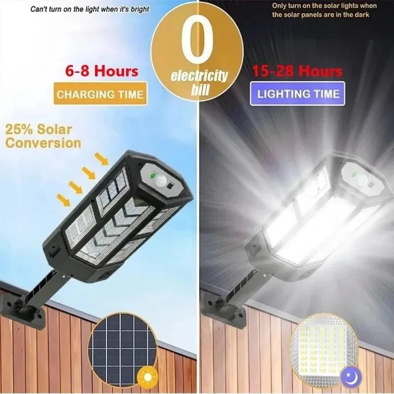 30000LM Solar LED Lights Outdoor Solar Lights Of Motion Sensor 3 Modes Waterproof IP65 Solar Garden Light Street Yard Lantern
