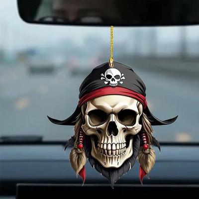 Качающийся череп, украшение для автомобиля, скелет, акриловая подвеска для автомобиля, подвеска для зеркала автомобиля в виде скелета, украшение для зеркала заднего вида