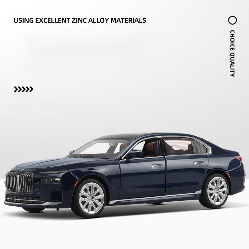 1/24 BMW I7 G70 Седан Металлическая Модель Автомобиля Игрушка Литье под Давлением Металлическое Литье Звук и Свет Автомобильные Игрушки для Детей Транспортное Средство