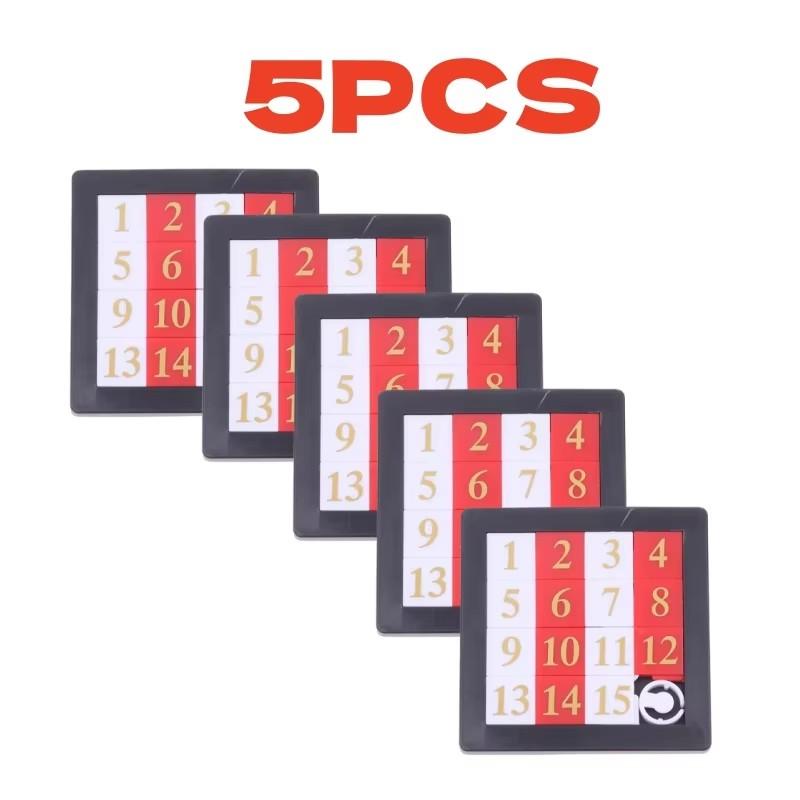 2/5/10 ШТ Математическая игрушка 1-15 Числовые головоломки Детская игрушка Слайд-головоломка 15 плиток Логическая игра Развивающая для детей Пластик