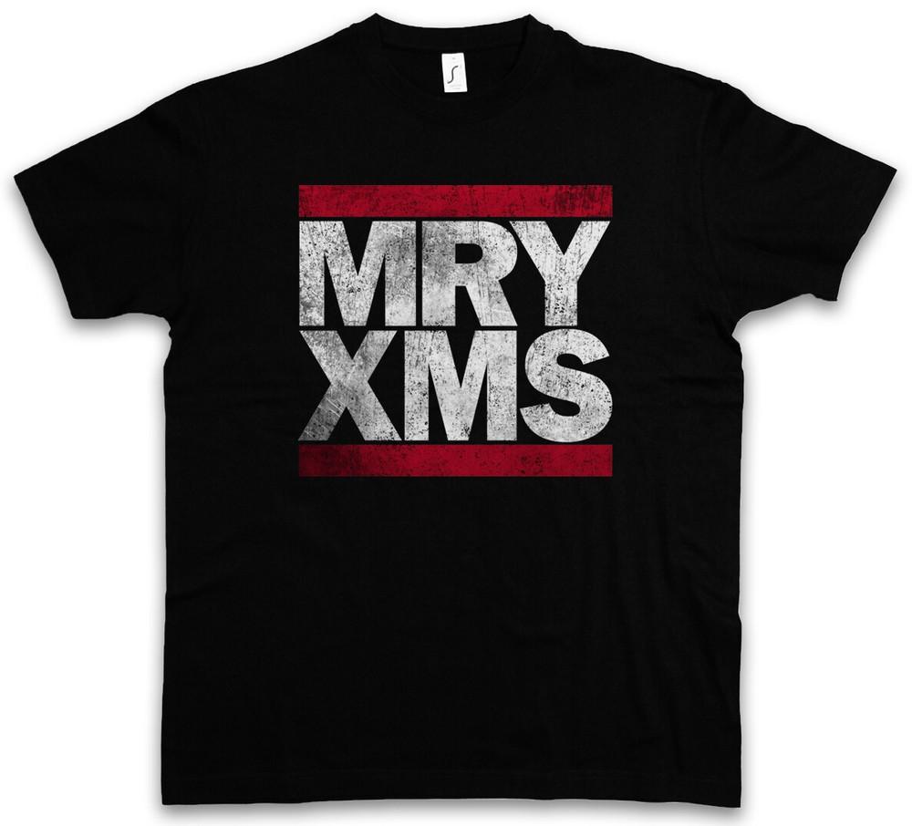 MRY XMS T-Shirt Merry Xmas Christmas Fun Letters