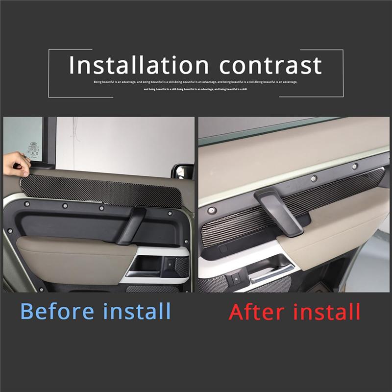 Carbon Fiber For Land Rover Defender 110 130 -2024 Rear Door Inner Armrest Panel Cover Trim Interior Accessories-A87Q