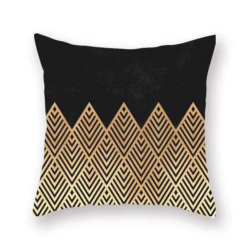 45X45CM Luxury Gold Black Pattern Decorative Irregular Geometric Pillowcase Marble Stripe Design Wedding Bedding Home Decor