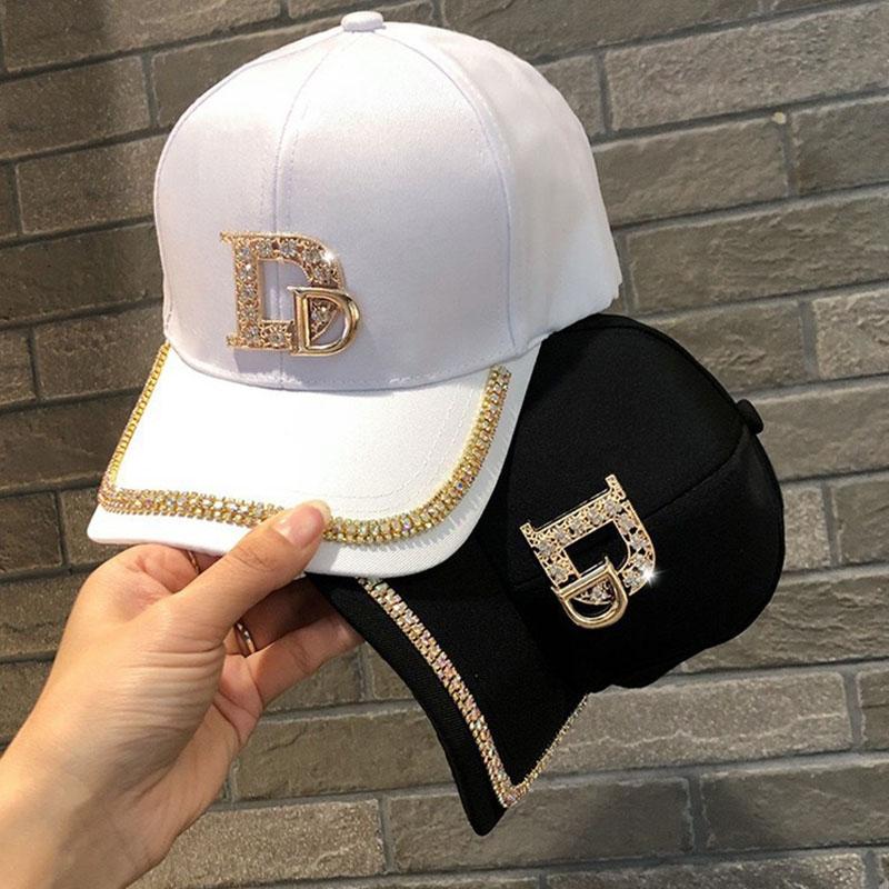 2026 Модная Бейсболка с Алмазной Буквой D для Женщин Snapback Летняя Уличная Шляпа для Защиты от Солнца Осенняя Повседневная Женская Кепка