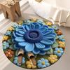 Цветочный Плюшевый Диатомовый Земляной Коврик для Пола 3D Визуальный Цветочный Узор Диатомовая Грязь Коврики для Пола Нескользящий Впитывающий Коврик для Ванной для Спальни Кухни Прихожей