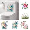 Украшения для дома Бабочка Цветок Наклейки на унитаз Украшение стен ванной комнаты Наклейки на стены
