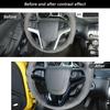 Black Steering Wheel Decor Mould Cover Trim Bezels For Chevrolet Camaro 2012-15
