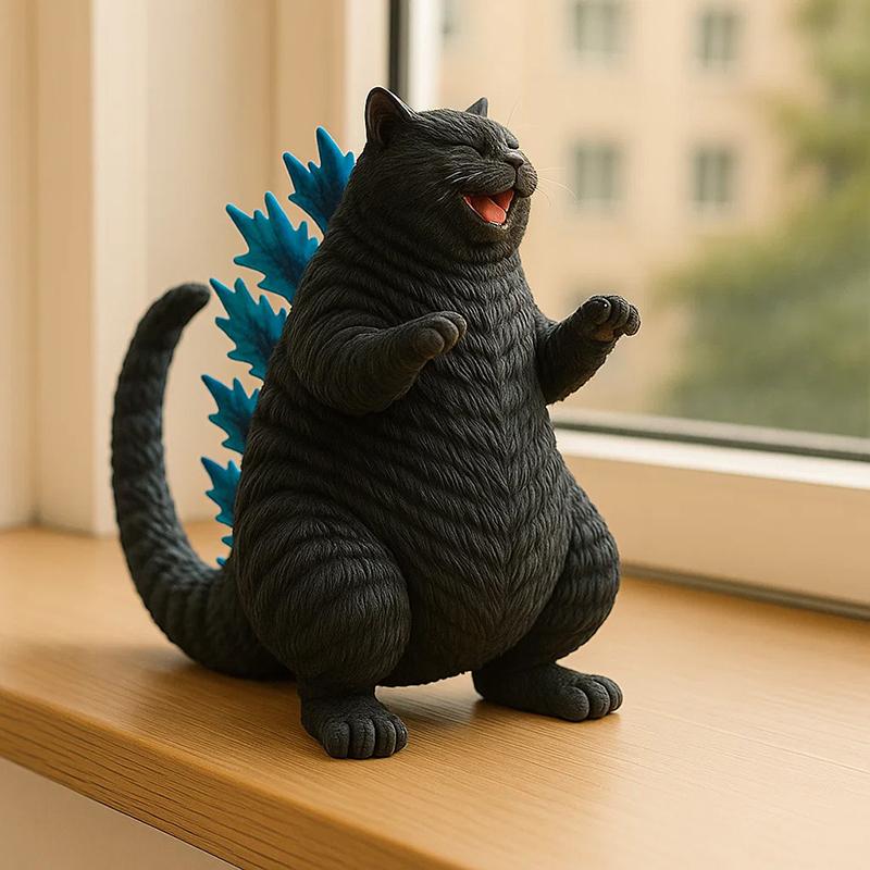 Фигурка Монстр-Кот Милый Кот Рычащий Кот Новинка Забавная Фигурка Монстр-Кота Декор для Дома Офиса Стола Подарок Для Фанатов Любителей Кошек