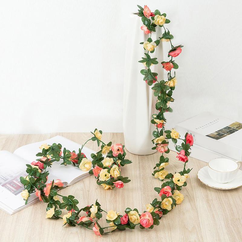 Шелковый пион, цветок розы, ротанг, искусственный плющ, ротанг, свадебная вечеринка, настенное украшение, гирлянда, украшение для дома и сада