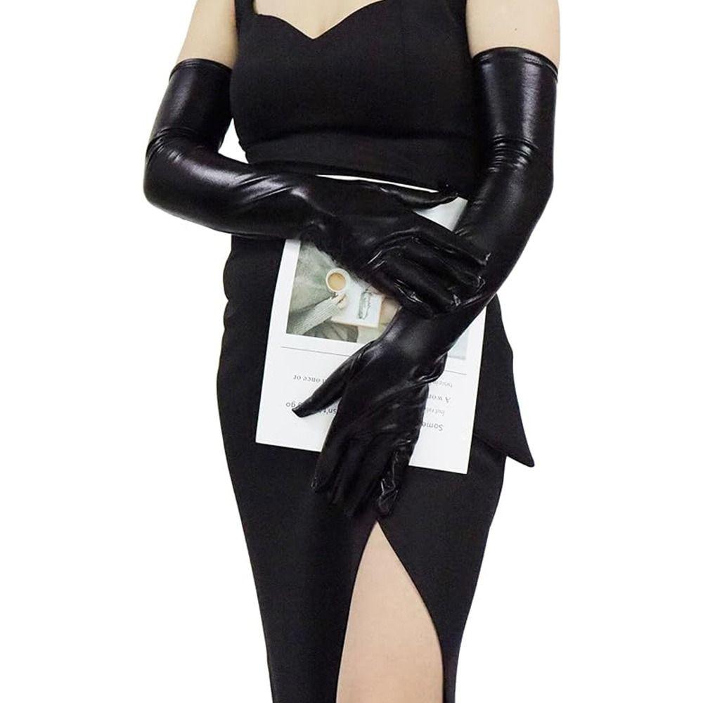 Solid Color Full Finger Mittens Long Performance Mittens Winter Warm Cosplay Gloves