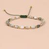 1 Pc Dainty Stone Beaded Bracelet for Women Jewelry Yoga Meditation Healing Adjustable Braided Bohemian Moss Agate Bracelet