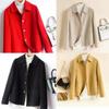 Woman‘s Autumn/winter Retro Casual Wool Woolen Suit Jacket British Style Loose Solid Single-breasted Suit Collar Woolen Coats