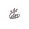 Gold Color Wheat Ear Leaf Rings Silver Color Zircon Rings New Leaves Ring  Party Rings
