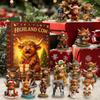 24pcs Christmas Advent Calendar 24 days 3D Rubber Highland Cow Ornaments Christmas Tree Decorations xmas Countdown Gifts