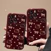 Шнурок Hello Kitty с бантом Подходит для Apple 13PRO Большое окно Чехол для мобильного телефона 14 Силиконовый Защита от падения 12 Милый 7/8