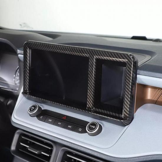 For -2024 Ford Maverick ABS Carbon Center Navigation Screen Frame Cover Trim