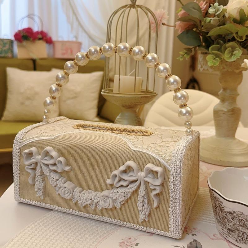 Luxury Tissue Box Desktop Handkerchief Boxes Living Room Art Square Napkin Case Household Toilet Paper Storage Accessories