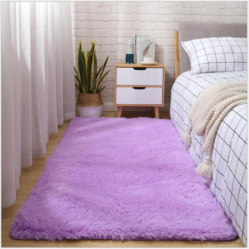 Thick Fluffy Carpets For Living Room Decor Bedside Rug Warm Plush Floor Mats Children's Room Play Mats Silkly Furry Carpet Grey