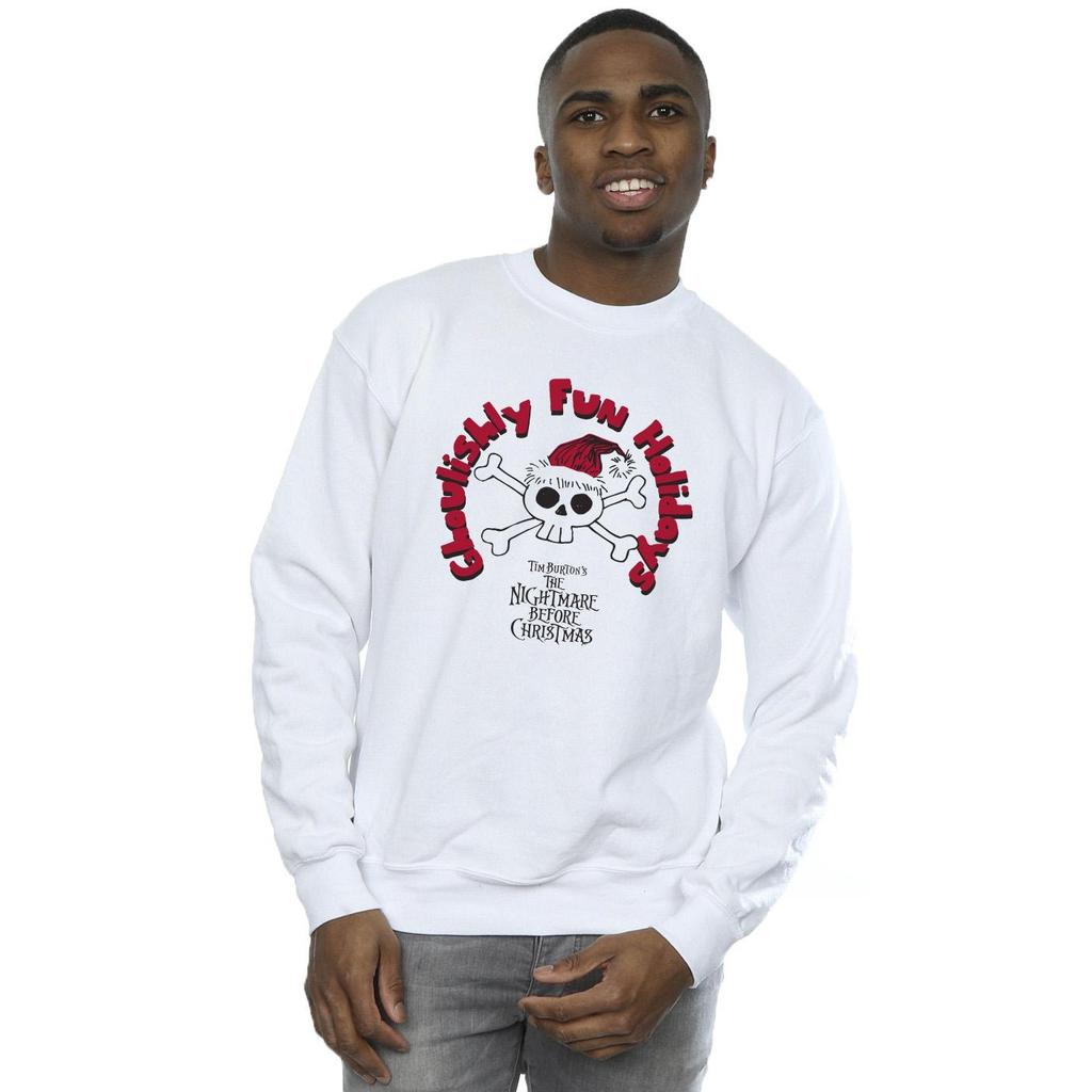Disney Mens The Nightmare Before Christmas Ghouishly Fun Holidays Sweatshirt