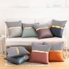 Square Pillow Case Golden Strap Decorative Colorfast Stylish Indoor Decor Throw for