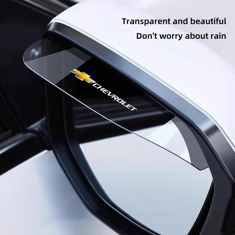 AABHJ1 2Pcs Car Rearview Mirror Rain Eyebrow Rainproof Shield For Chevrolet Corvette Montana TrailBlazer Silverado Traverse Camaro Bolt