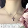 Серебряный крестик с гранатом 0.65ct (1966648)